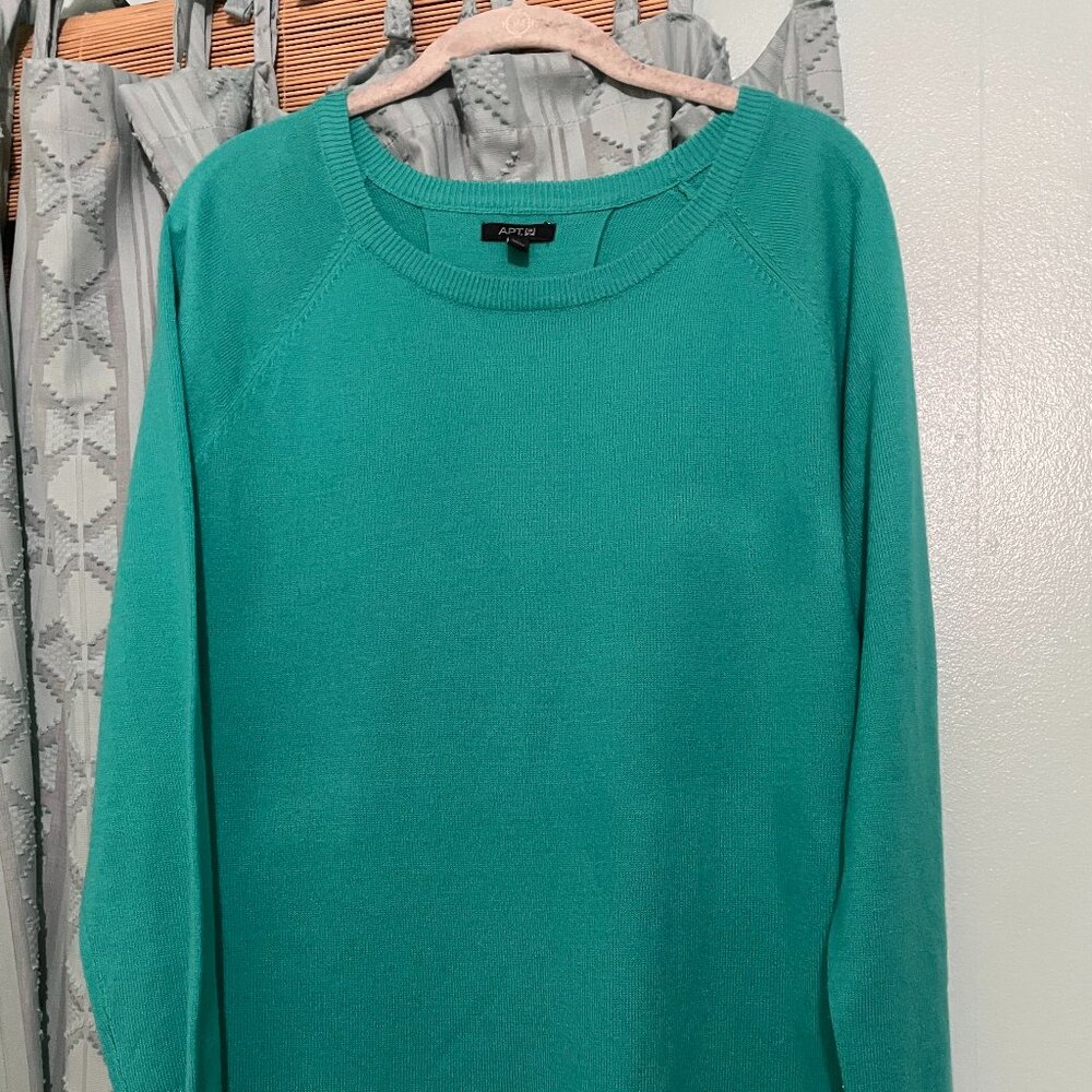 Apt.9 Womens L aqua flowy sweater blouse